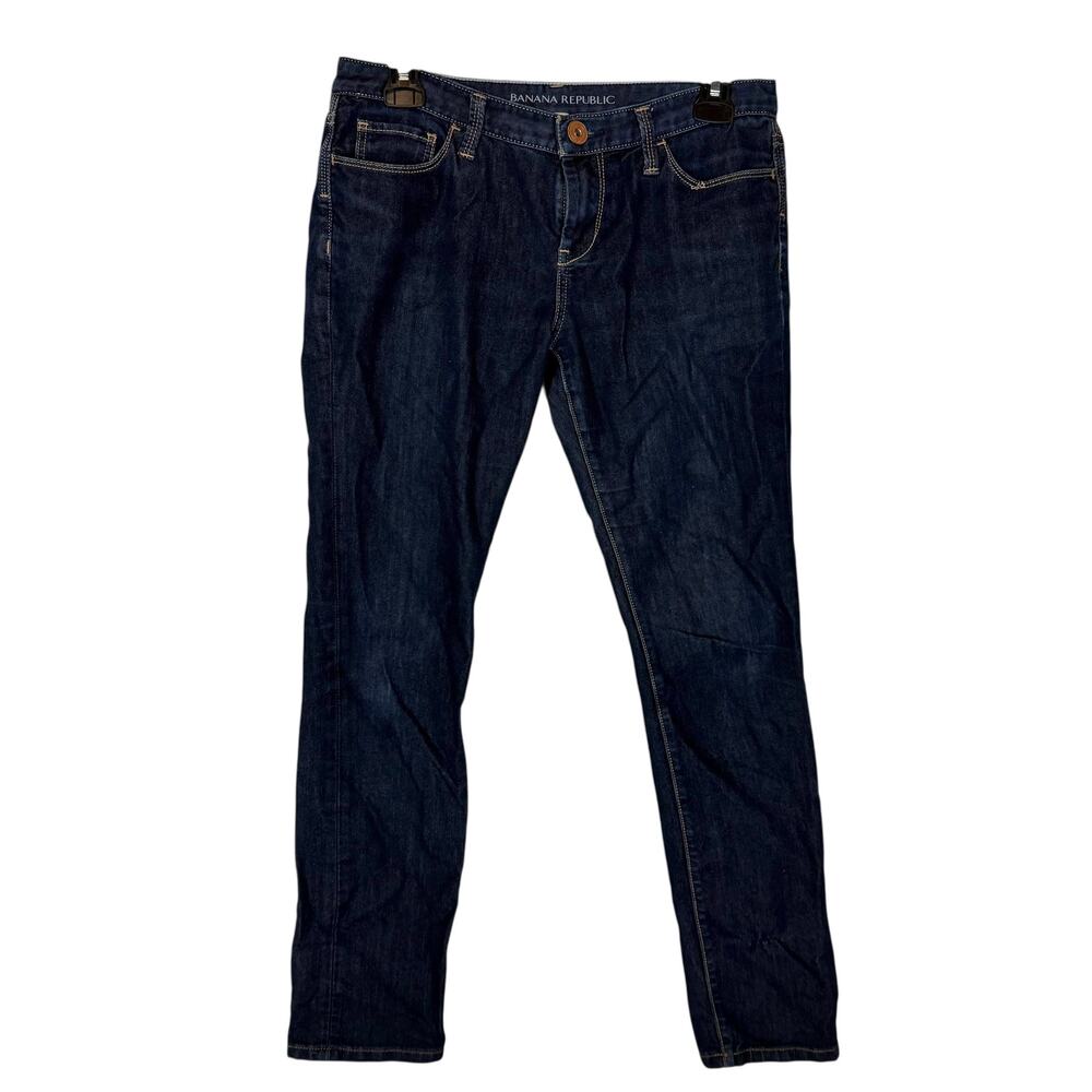 Banana Republic Jeans‎ Womens 27 Petite Blue Denim Mid-Rise Skinny Leg Zip Fly
